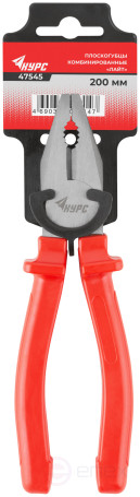 Плоскогубцы комбинированные "Лайт", пластиковые ручки, полированная сталь 200 мм