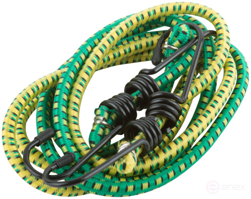 Rubber luggage straps, steel hooks, 2 pcs., 7x1000mm