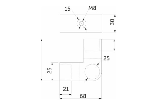 Соединитель 3-х труб d25 (579) угловой, хром AKS
