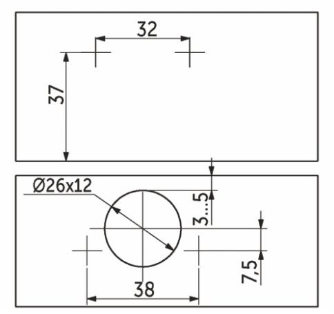 Петля мини накладная с пружиной 38мм h0 slide-on AKS (еврошурупы)