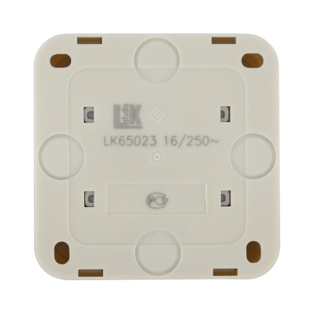 Socket of an open installation without grounding contacts with protective shutters (beige), Standard