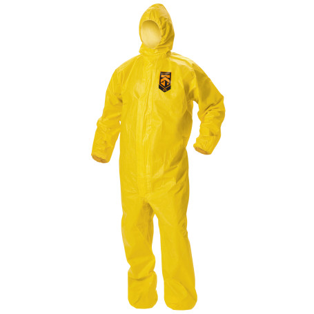 KleenGuard® A71 Overalls for protection against penetration of chemical aerosols - Hooded / Yellow /XXXL (10 overalls)