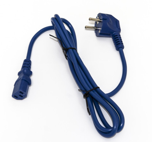 PWC-IEC13-SHM-1.8-BL Computer power cable (Schuko+C13) (3x0.75), 10A, corner plug, 1.8m, color blue (PVS-AP-3*0,75-250- S22C13-10-1.8 GOST 28244-96)