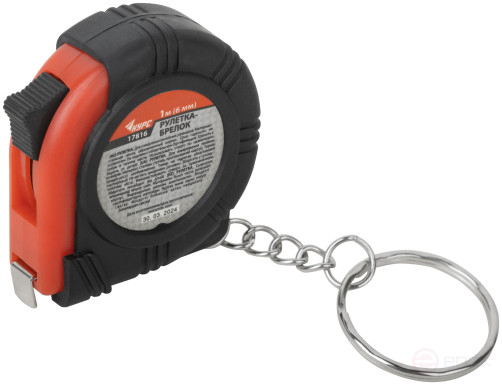 Рулетка-брелок, обрезиненный корпус 1 м х 6 мм