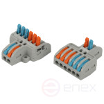 ERA terminal NO-225-407 pass-through branching 222-4126 with levers of 2/6 poles 0.08-2.5/4 mm2 pack of 15 pieces