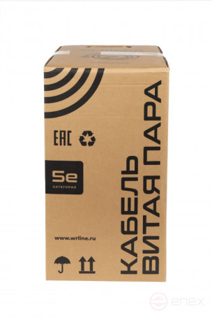 WRline WR-UTP-4P-C5E-LSZH-GY Кабель витая пара, неэкранированный U/UTP, категория 5e, 4 пары (0,50 мм), одножильный, внутренний, LSZH, нг(A)-HF, серый, 305 м