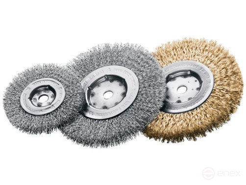 Cylindrical corrugated brush, D80 mm, width 12 mm, steel corrugated wire STA 0.30 mm, mounting hole 12 mm