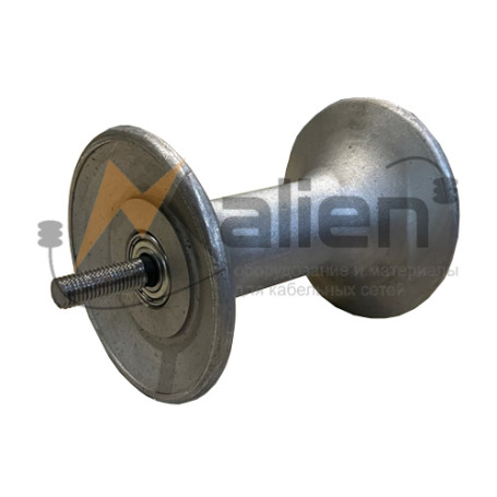 Aluminum working shaft (replaceable coil) SHAFT-120A for cable roller on axle with bearings, M14 MALIEN