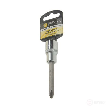 Насадка-вставка с битой Phillips PH4 ER-94504H 1/2 22мм L=100мм (с держателем) ЭВРИКА /1/20