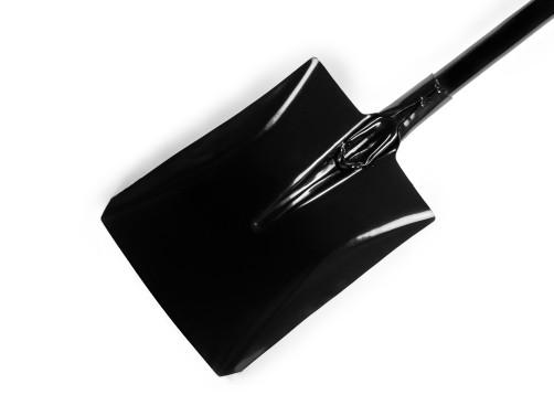 Shovel shovel (LS) on a curved metal handle and a plastic handle
