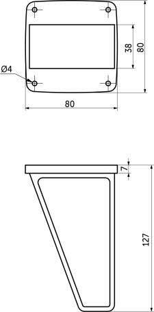 Support meb. plast. V-18 h130 black AKS