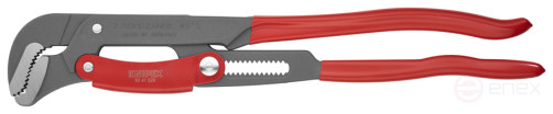 Pipe wrench 2", S-shaped thin sponges, with quick adjustment, Ø70 mm (2 3/4"), L-560 mm, gray, Cr-V