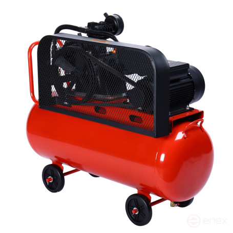 Компрессор пневматический 220В 3.0кВт 8атм. 400л/мин. ресивер-100л поршневой ременной GTE