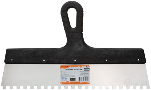 Шпатель зубчатый, 8х8 мм, нержавеющая сталь, пластиковая ручка, 350 мм