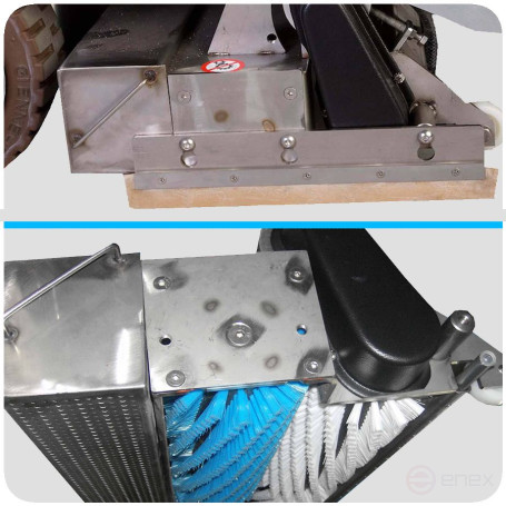 Battery cleaning machine with operator