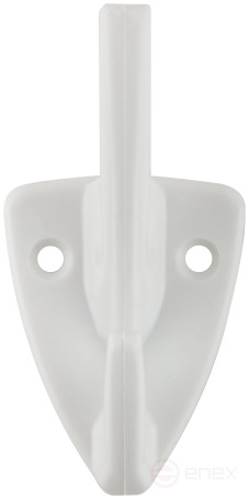Крючок-вешалка 2-рожковый пластиковый белый