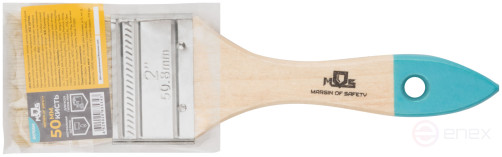 Flute brush, natural light bristles, wooden handle 2" (50 mm)