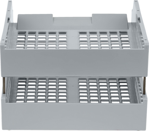 Лоток для бумаг горизонтальный СТАММ "Strong", набор 2шт., на метал. стержнях, серый