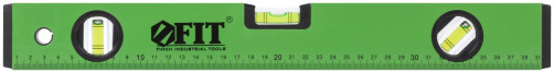 Уровень "Техно", 3 глазка, зеленый корпус, фрезерованная рабочая грань, шкала 400 мм