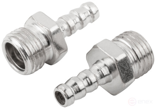 Herringbone adapter connectors 6 mm - 1/4" external thread, 2 pcs.