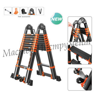 The ladder is a telescopic stepladder. MI PRO MAX 2.9+2.9m 7st. wide step
