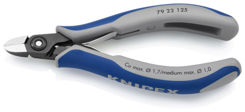 Бокорезы прециз., круглая головка, без фаски, рез: провол. мягк. Ø 0.1 - 1.7 мм, ср. Ø 1 мм, L-125 мм, чёрн.