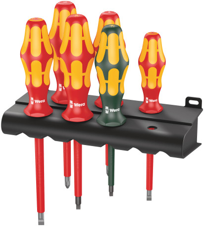 160 i/168 i/6 Rack VDE Set of dielectric screwdrivers Kraftform Plus Series 100 + stand, 6 items
