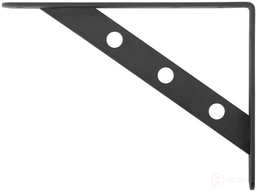 Уголок-кронштейн усиленный черный 200х150 мм