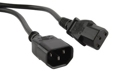 PWC-IEC13-IEC14-5.0-BK Computer Monitor Power Cable IEC 320 C13 - IEC 320 C14 (3x1.0), 10A, straight plug, 5m, color black (PVS-AP-3*1,0-250- C13C14-10-5.0 GOST 30851.1-2002 (IEC 60320-1:1994))