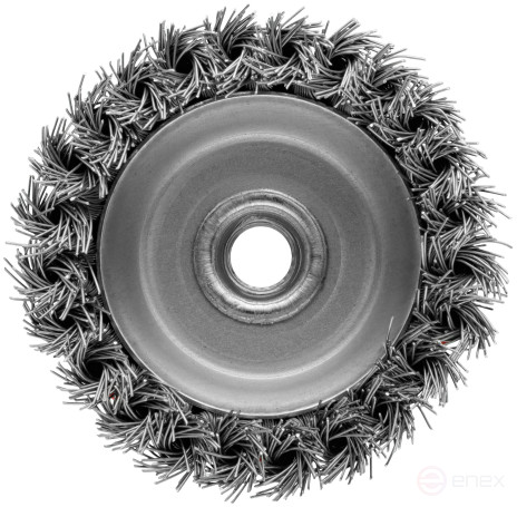 Корщетка-чашка, гайка М14, стальная витая проволока 100 мм, блистер