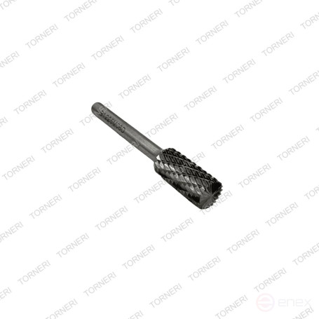 Carbide borehole type B122506 (cylindrical), 12.0 mm, shank 6 mm, end tooth, double notch TORNERI T018383