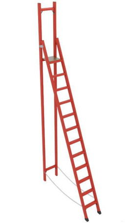 SVD-3.0T with vertical support dielectric fiberglass stepladder, Telecom, h=3950mm, working area h=3000mm, step 12