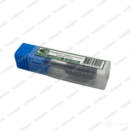 Carbide borehole type B122506 (cylindrical), 12.0 mm, shank 6 mm, end tooth, double notch TORNERI T018383