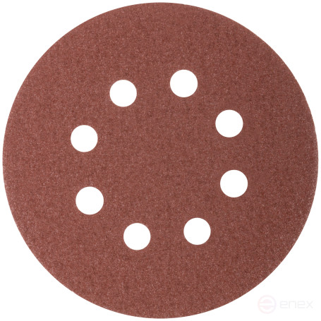 Круги абразивные шлифовальные перфорированные на ворсовой основе под "липучку" (Р60, 125 мм, 5шт.), CUTOP Profi