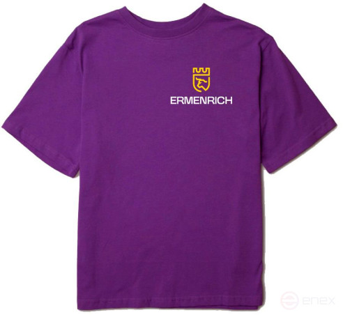 Фирменная футболка Ermenrich «Nicht pizdicht! Сумасшедший электрик», фиолетовая, размер L