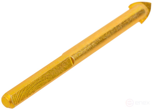 Universal drill bit for tile, glass, granite, concrete, brick, triangular shank, 8x75 mm