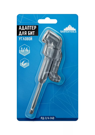 Angle Bit Adapter Vertextools 1/4 140mm with Double Magnet