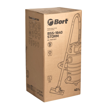 Vacuum cleaner for dry and wet cleaning BORT BSS-1640-STORM