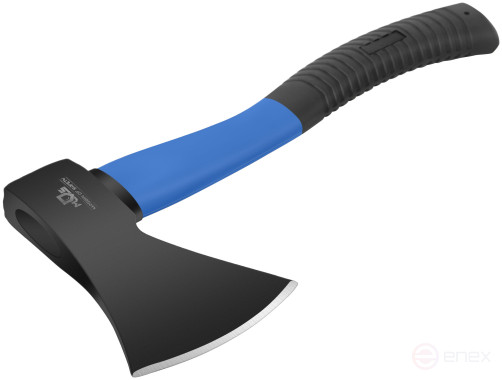 The axe is forged steel, reinforced fiberglass handle 800 gr.