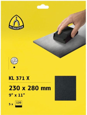 Cloth-based sandpaper KL 371 X, 230 x 280 (25 pcs), 241785