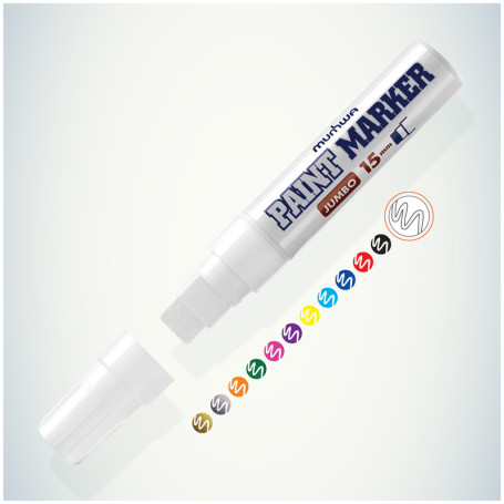 Marker paint MunHwa "Jumbo" white, 15mm, nitro base, art. 260028