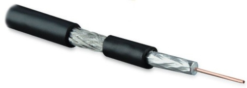 COAX-RG59-OUTDOOR-500 (500 m) Coaxial cable RG-59, 75 Ohm, core - 20 AWG, for external laying (-40°C – +60°C), outer diameter 6.1mm, PE