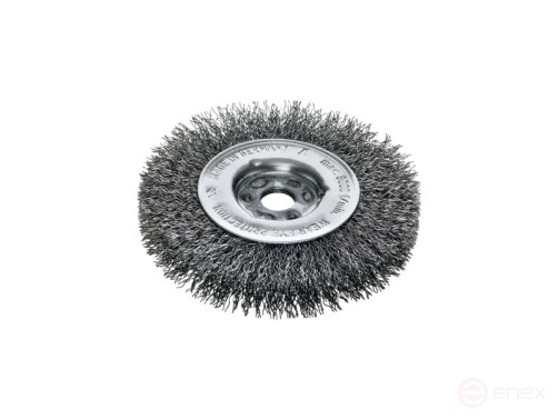 Щетка цилиндрическая гофрированная, Д100 мм, ширина 12 мм, стальная гофрированная проволока STA 0,30 мм, посадочное отверстие 13 мм
