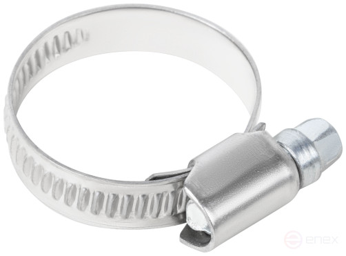 Хомут обжимной накатной, ширина 9 мм, нерж.сталь 20-32 мм