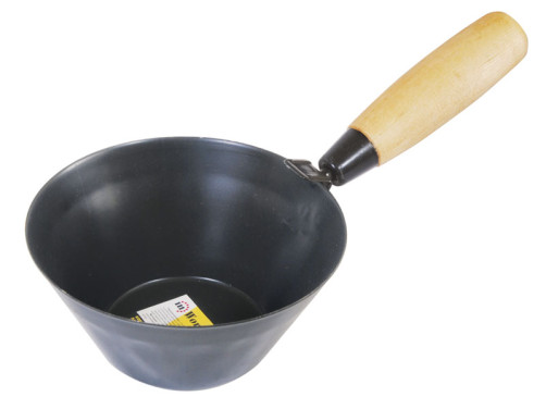 Plaster bucket, 150 mm, flat bottom, wood. a pen