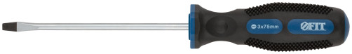 Screwdriver "Universal", CrV steel, rubberized handle, Pro 3x75 mm SL