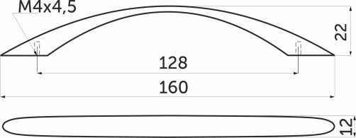 Ручка меб. скоба мет. US26 128 сатин AKS