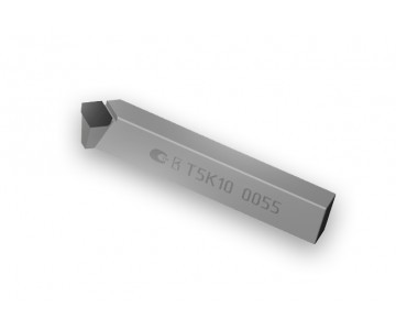 Bent-through turning cutter with plates made of hard alloy 2102-0081