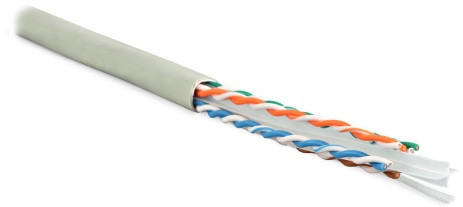 UUTP4-C6-S23-IN-LSZH-GY-305 (305 m) Twisted pair cable U/UTP, category 6, 4 pairs (23 AWG), single-core (solid), with separator, LSZH, ng(A)-HF, -20°C – +75°C, gray - warranty: 15 years component, 25 years system