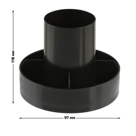 Настольная подставка СТАММ "Метеор", пластиковая, черная